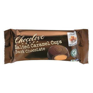 Chocolove Dark Chocolate Salted Caramel Cups 55% Cocoa Content 10/1.2 oz [UNFI-CARLISLE #2950251 ] [ebt]