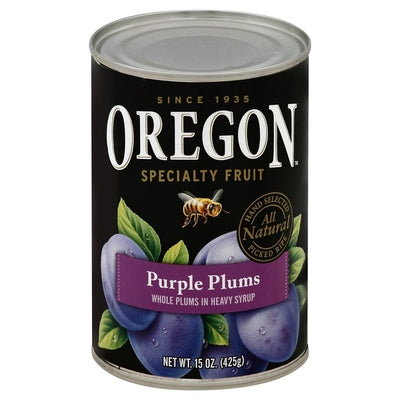 Oregon Fruit Purple Plums In Heavy Syrup Whole 8/15 OZ [UNFI #1641356] [ebt]