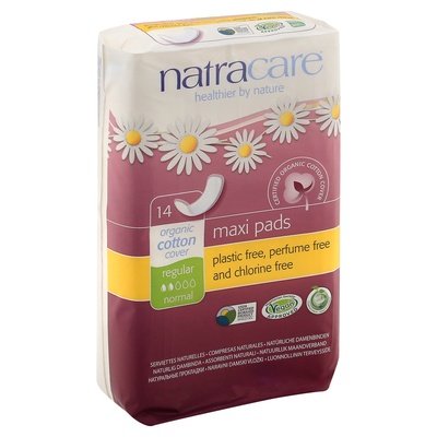 Natracare Maxi Pads Regular Normal 1/14 CT [UNFI #507749] T
