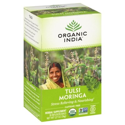 Organic India Herbal Supplement Tulsi Moringa Caffeine Free Infusion Bags 6/18 BAG [UNFI #1543156] [ebt]