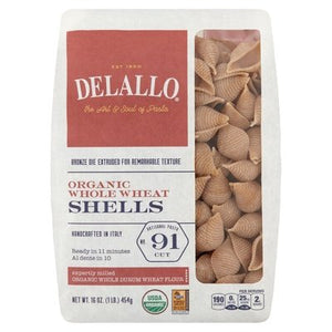 Delallo Shells #91, Whole Wheat 8/16 Oz [UNFI #49198]