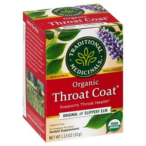 Traditional Medicinals Herbal Supplement Organic Original With Slippery Elm Throat Coat Tea Bags 6/16 BAG [UNFI #651307] [ebt]