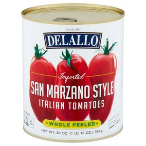 Delallo Italian Tomatoes San Marzano Style Whole Peeled 12/28 OZ [UNFI #2278588] [ebt]