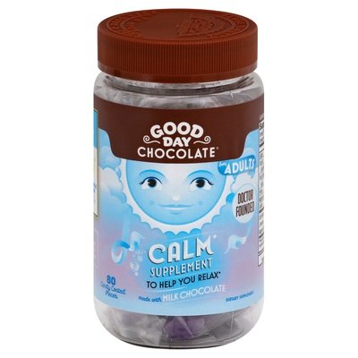 Good Day Chocolate Calm Supplement Chocolate Candy Coated For Adults 1/80 CT [UNFI #2315547] T