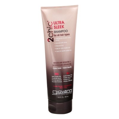 Giovanni Shampoo Ultra Sleek Brazillian Keratin + Moroccan Argan Oil 1/8.5 OZ [UNFI #1084516] T