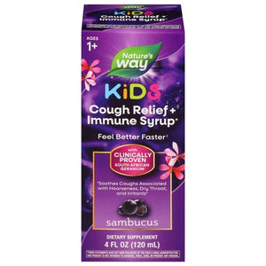 Natures Way Cough Relief + Immune Syrup Sambucus Kids 1/4 OZ [UNFI #2762912] T