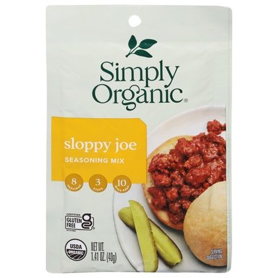 Simply Organic Seasoning Mix Sloppy Joe 12/1.41 OZ [UNFI #916445] [ebt]