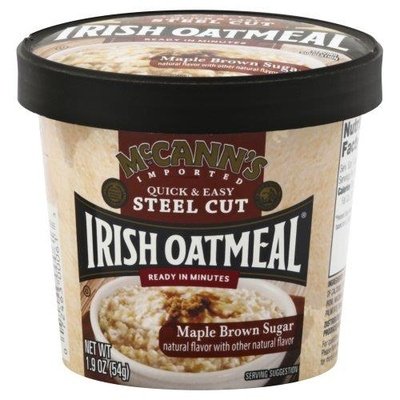 Mccanns Irish Oatmeal Irish Oatmeal Steel Cut Maple Brown Sugar 12/1.9 OZ [UNFI #1888981] [ebt]