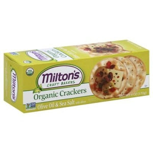 Miltons Crackers Organic Olive Oil & Sea Salt With Olives 8/6 OZ [UNFI #2157667] [ebt]