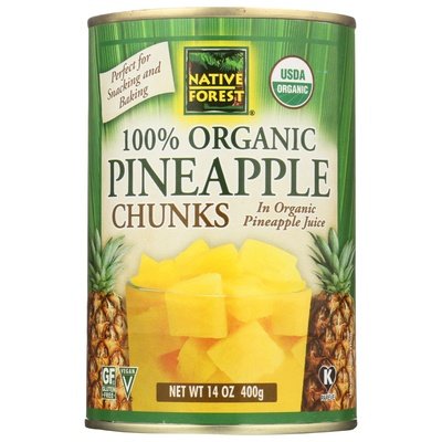 Native Forest Pineapple Chunks 100% Organic 6/14 OZ [UNFI #771733] [ebt]